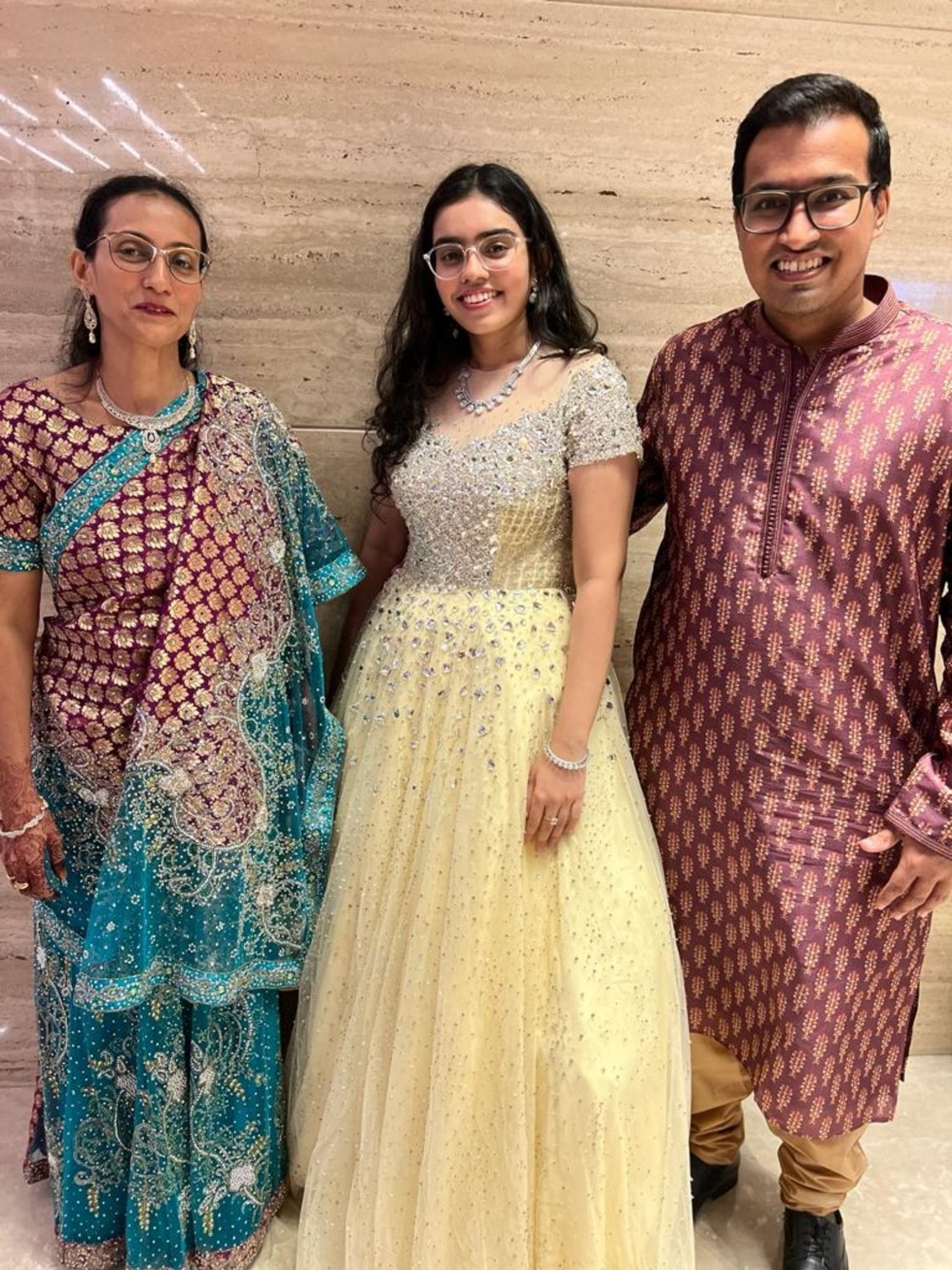 Mommy and us, dressed up for a family celebration
